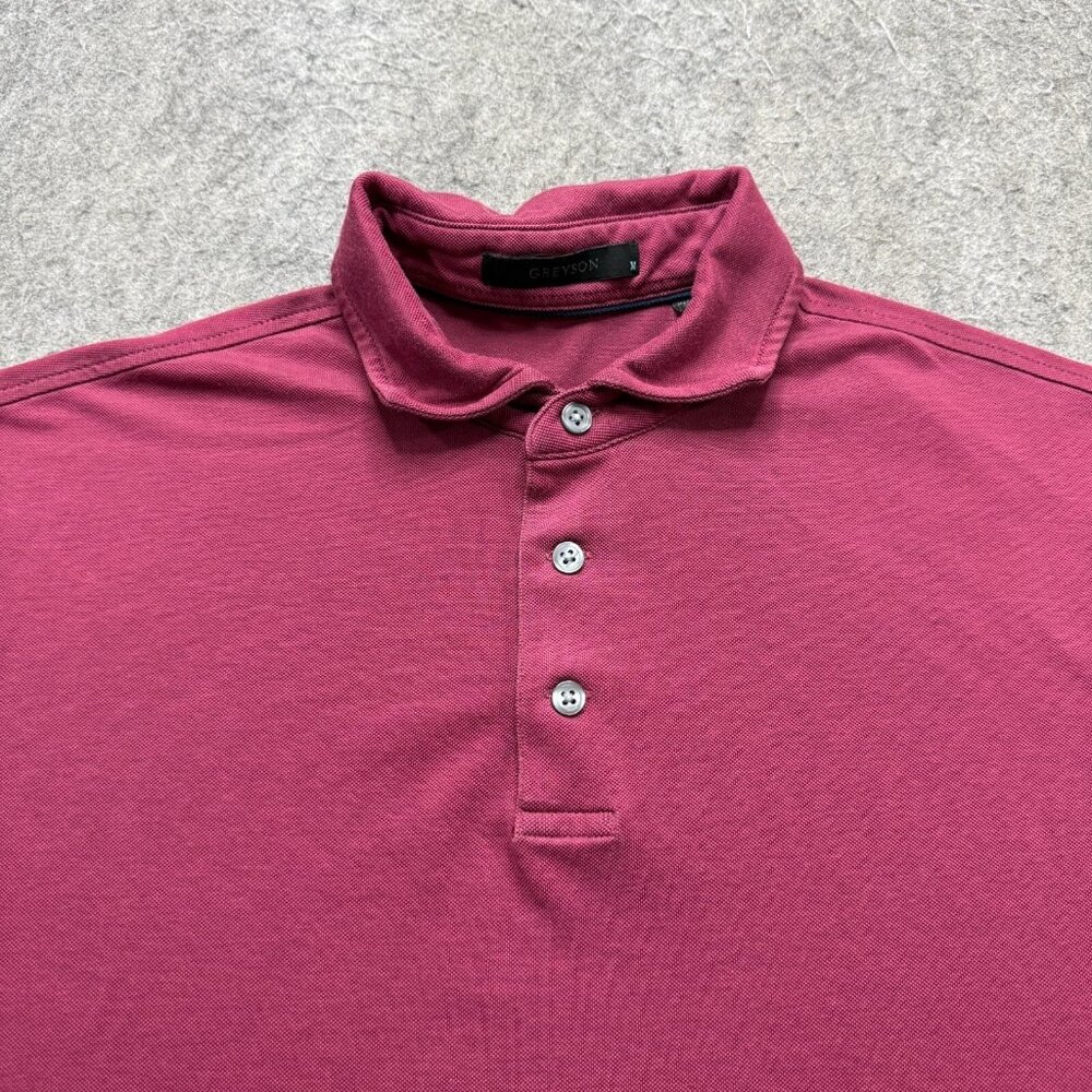 Greyson Omaha Polo Shirt Men M Burgundy Red Performance Golf Stretch